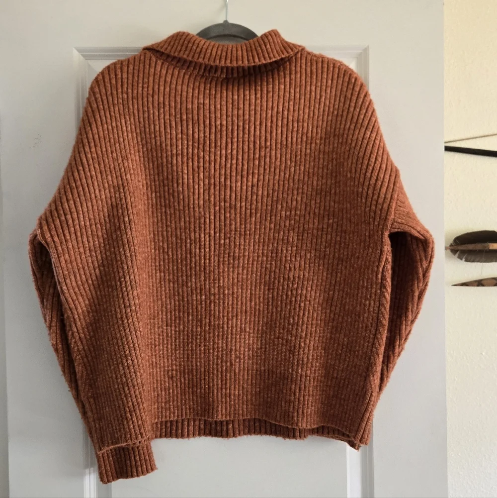 Rust Orange Ribbed Sweater - Picture 3 of 3